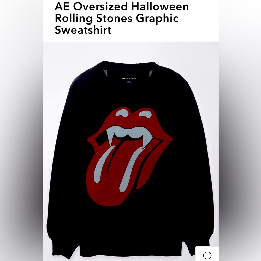 💗 FOUND - American Eagle Rolling Stones Halloween Vampire Sweatshirt Large XL